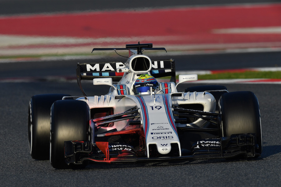 Felipe Massa in the Williams FW40 with aero paint