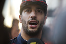 Daniel Ricciardo talks with media after the session