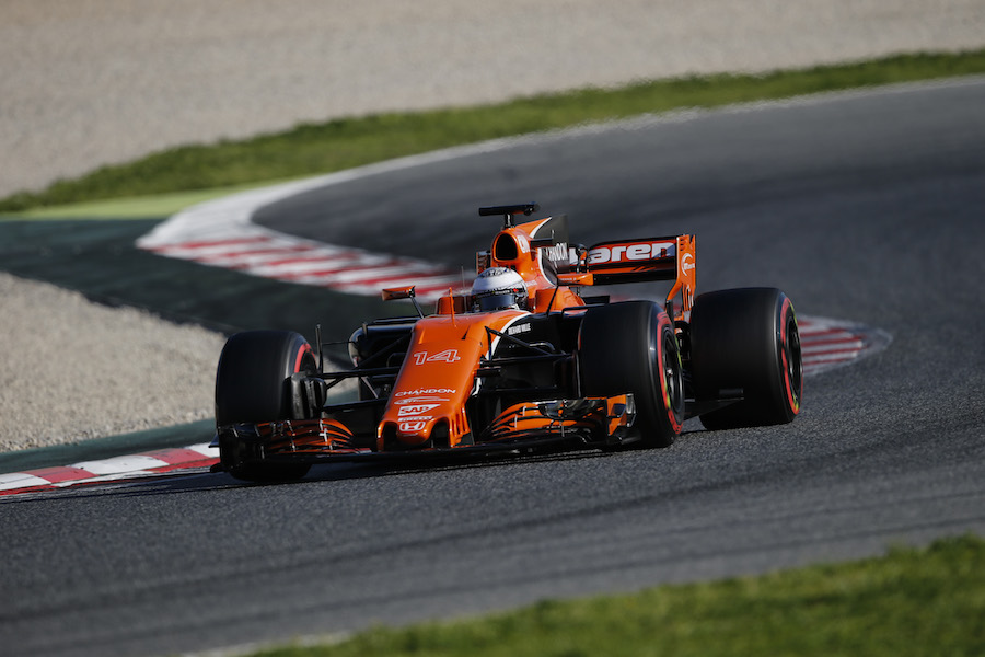 Fernando Alonso at speed in the McLaren