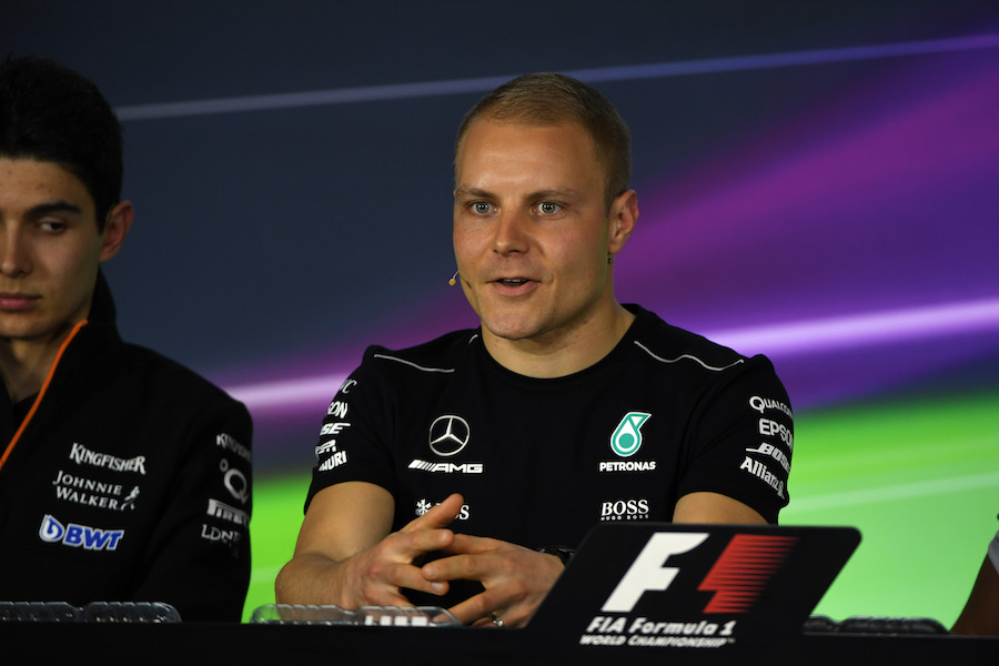 Valtteri Bottas speaks to the press at the Thursday press conference