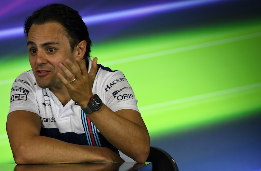 Felipe Massa looks on during the press conference