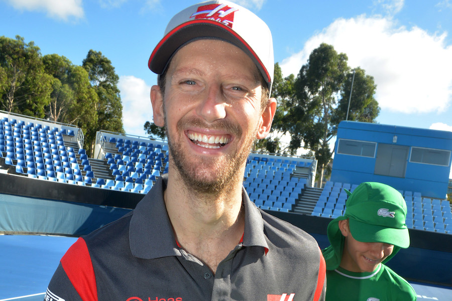 Romain Grosjean looks relaxed in Melbourne