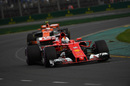 Sebastian Vettel on track putting the ultrasoft tyres