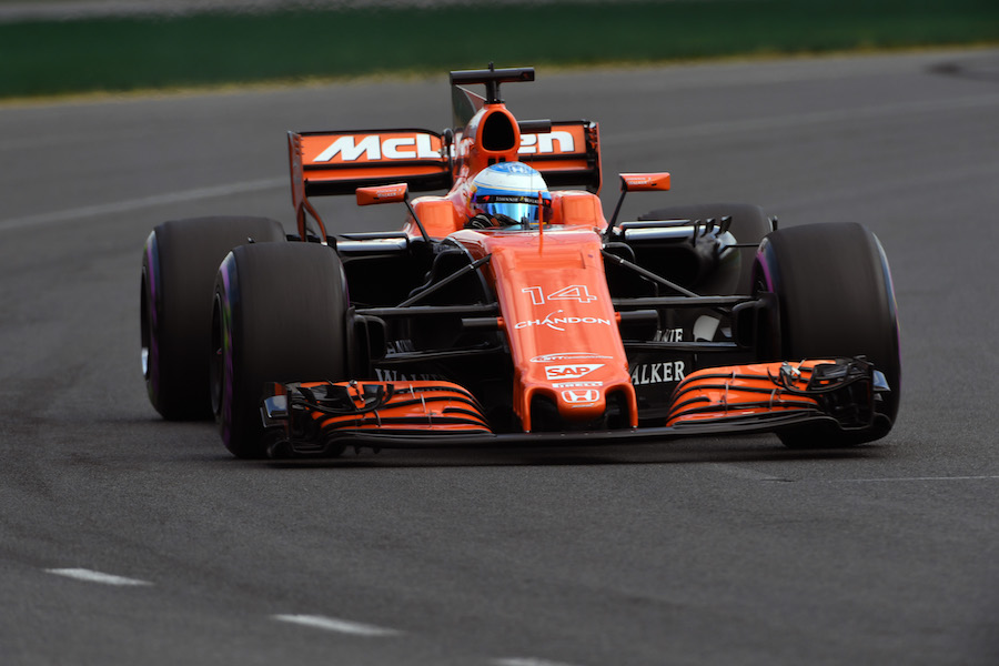 Fernando Alonso behind the wheel of the McLaren