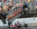 Mike Conway's car crashes upside down into the fencing 
