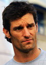 Mark Webber looks unimpressed after the race