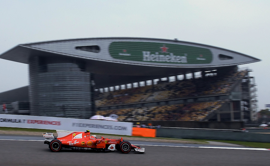 Kimi Raikkonen on track with super-soft tyres