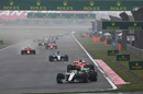 Lewis Hamilton leads the field
