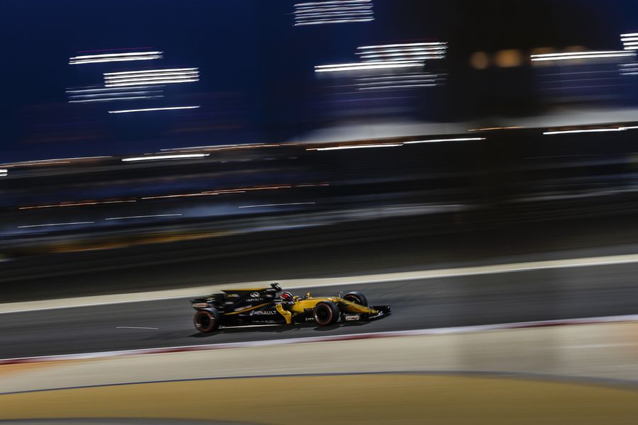 Nico Hulkenberg on track in the Renault 