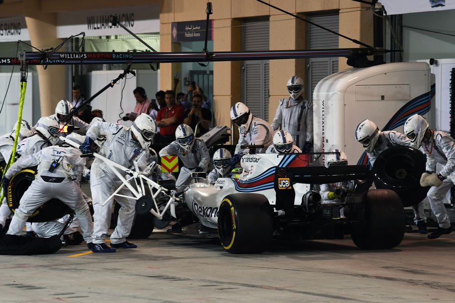 Felipe Massa makes a pit stop during the Race