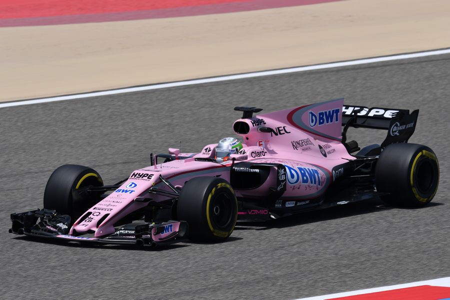 Alfonso Celis jr on track in the Force India