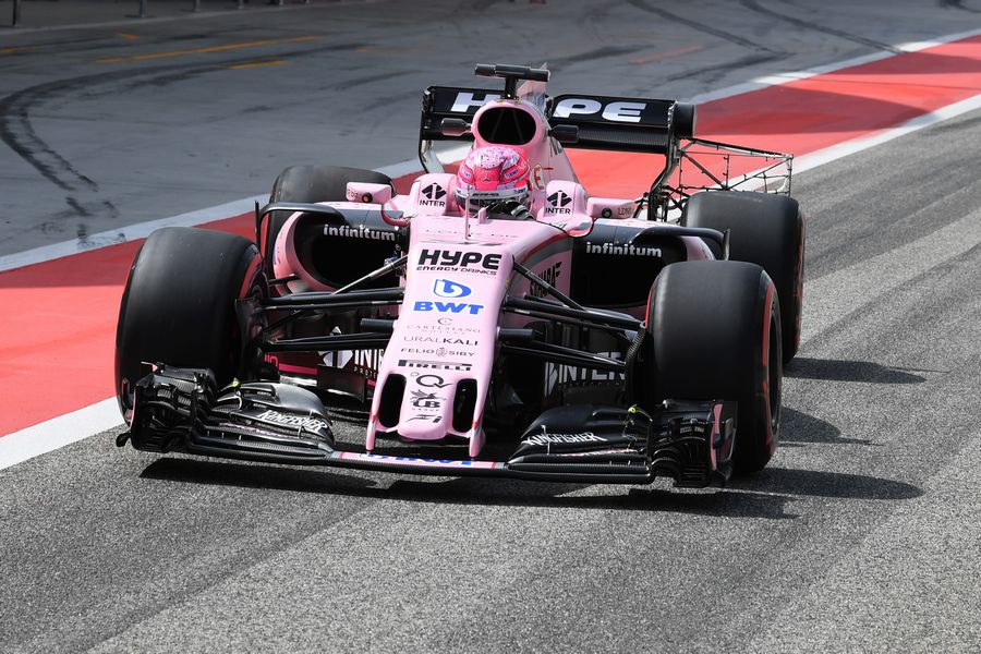 Esteban Ocon pulls out of the Force India garage