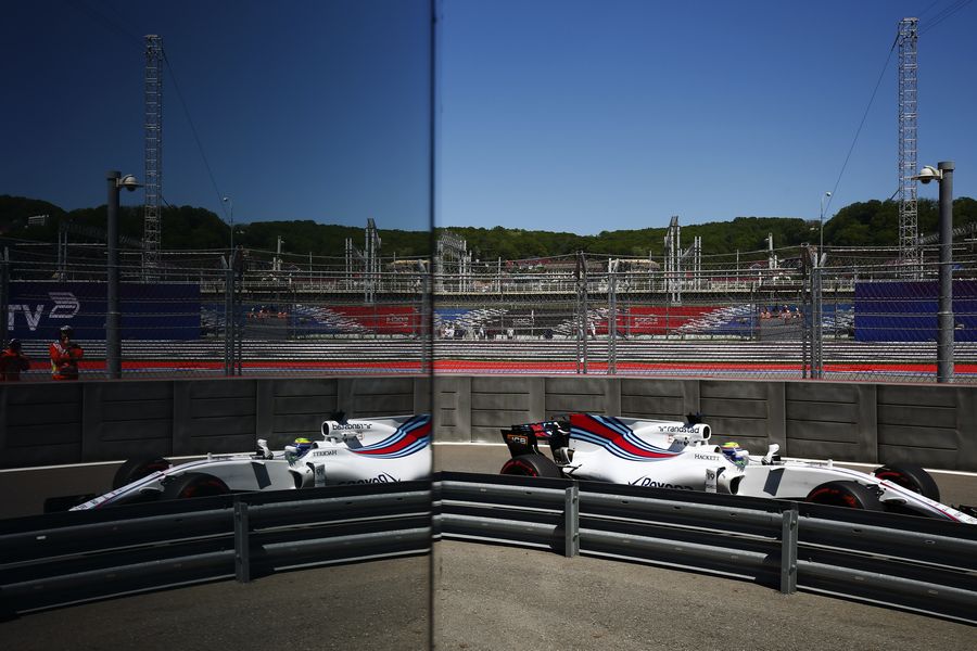 Felipe Massa heads down the pit lane in the Williams