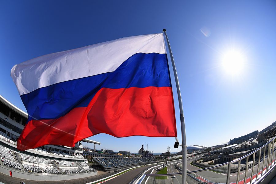 Russian flag in Sochi Autodrom