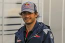 Carlos Sainz jr looks relaxed in the paddock
