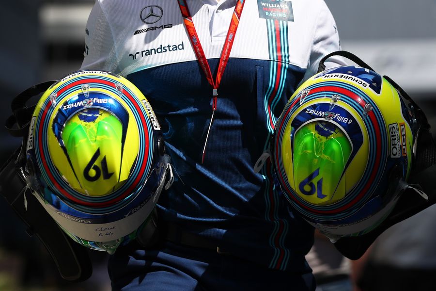 The helmets of Felipe Massa