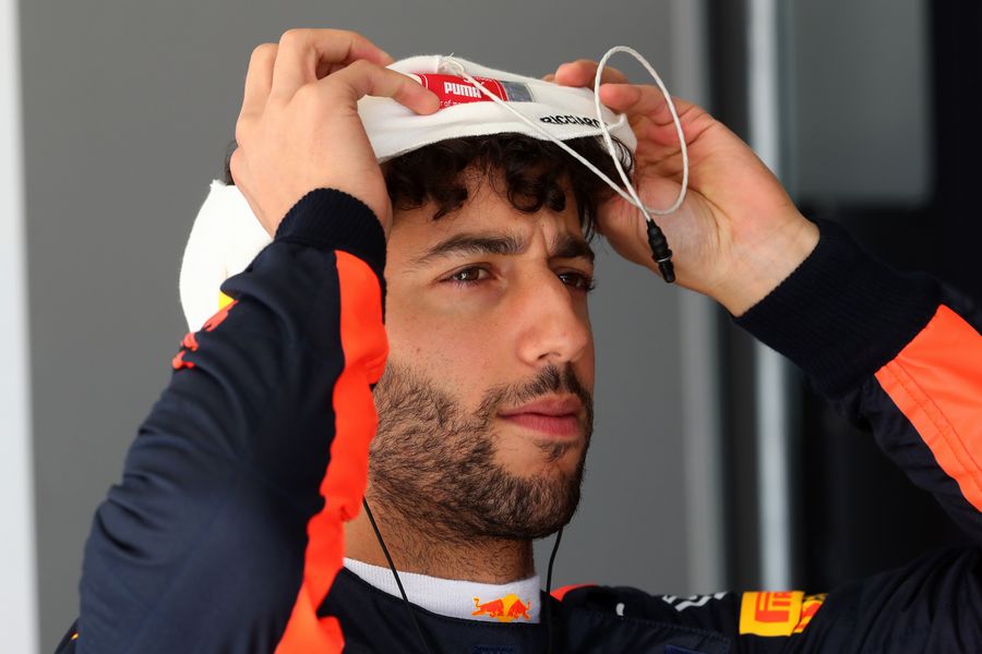 Daniel Ricciardo in the garage