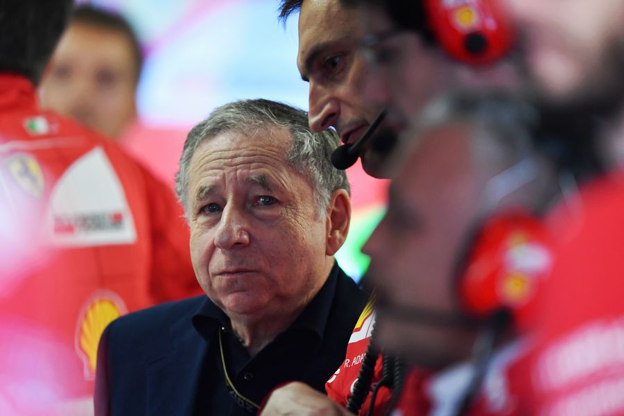 Jean Todt FIA President in the Ferrari garage