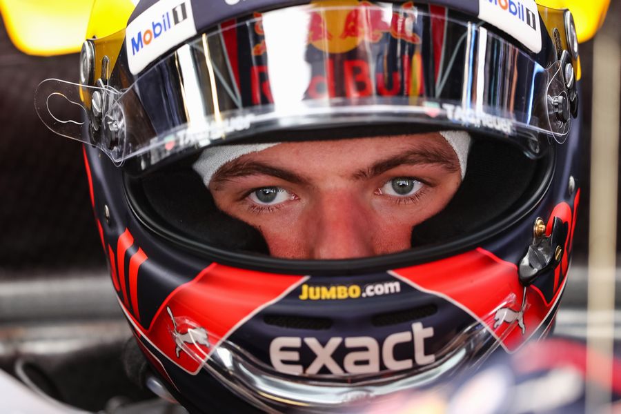 Max Verstappen sits in the Red Bull
