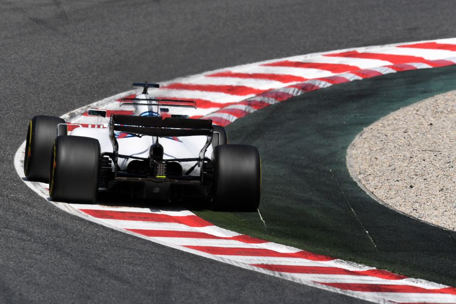 Felipe Massa runs wide in the Williams