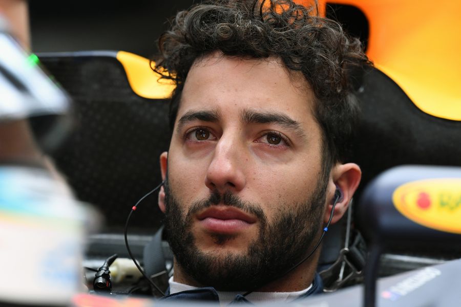 Daniel Ricciardo in the cockpit of Red Bull RB13