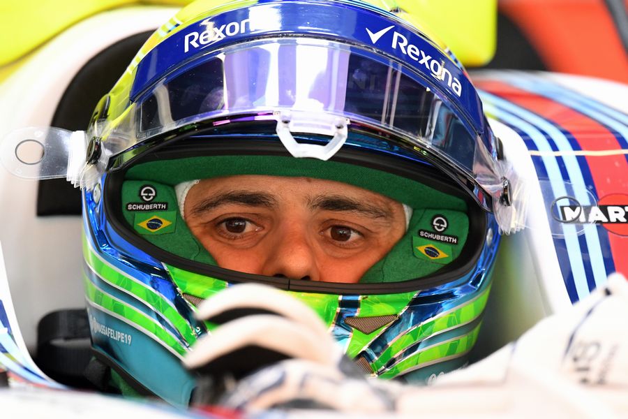 Felipe Massa looks on from the Williams cockpit