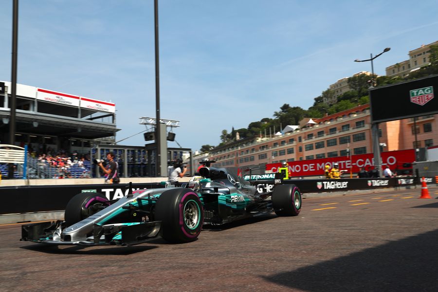 Lewis Hamilton returns to the pit