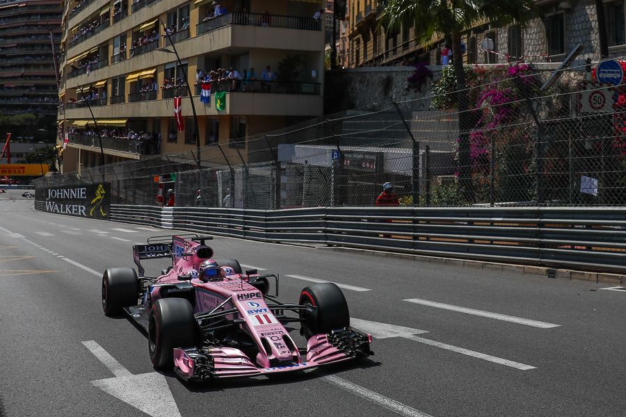 Sergio Perez on track in the Force India