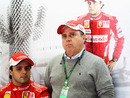 Felipe Massa with father Luis in the Ferrari pits