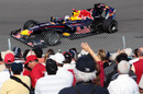 The Montreal crowd cheers Sebastian Vettel during free practice 1