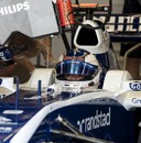 Williams driver Rubens Barrichello in the pits