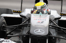 Nico Rosberg applies plenty of steering lock