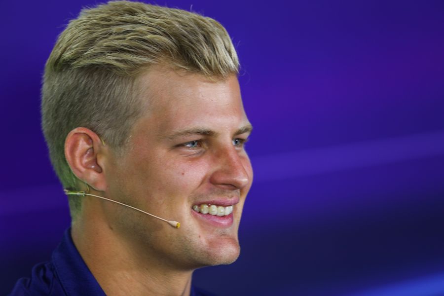 Marcus Ericsson looks relaxed in the Press Conference