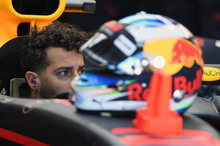 Daniel Ricciardo in the cockpit of Red Bull