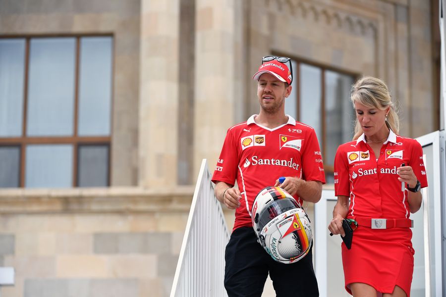 Sebastian Vettel with his PA Britta Roeske