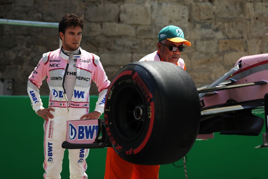 Sergio Perez crashed in FP1