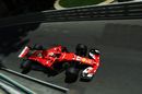Sebastian Vettel on track in the Force Ferrari