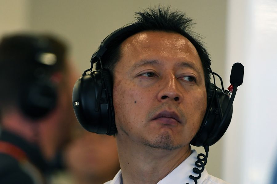 Yusuke Hasegawa in the McLaren garage