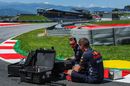 Red Bull Racing engineers on track