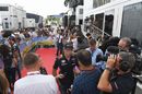 Max Verstappen talks with the media