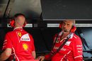 Maurizio Arrivabene on the pit wall gantry