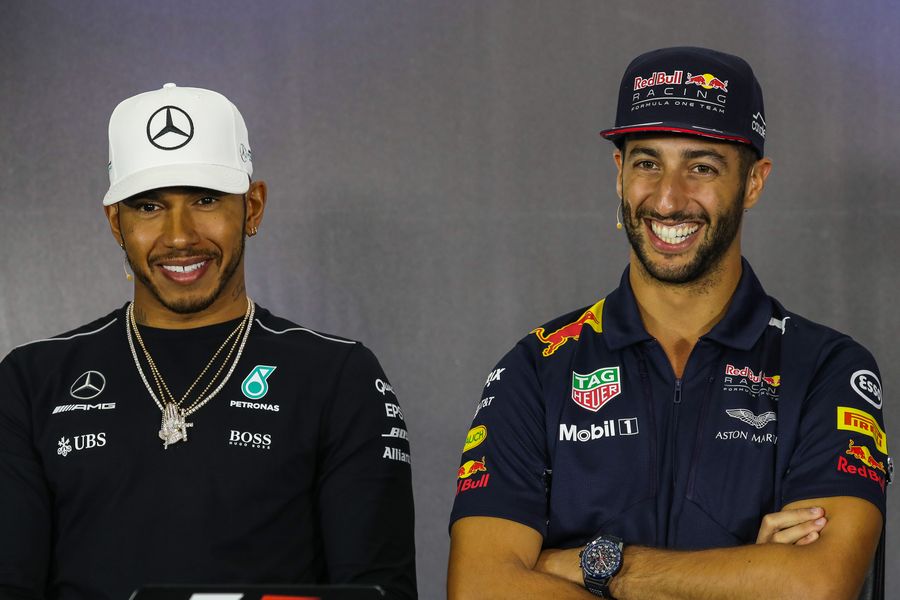 Lewis Hamilton and Daniel Ricciardo in the Press Conference