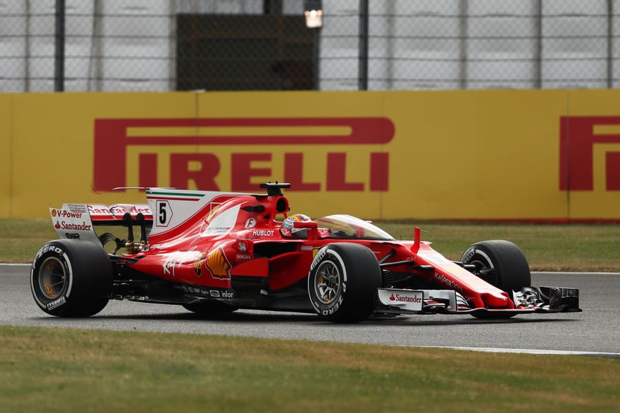 Sebastian Vettel Ferrari SF70-H with cockpit shield