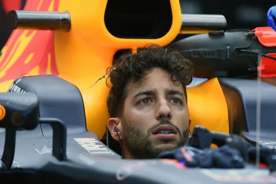 Daniel Ricciardo in the cockpit of Red Bull RB13
