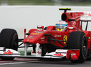 Fernando Alonso pushes his Ferrari to the limit in practice