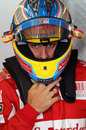 Fernando Alonso prepares himself for the practice session