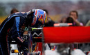Mark Webber climbs out of his Red Bull after qualifying