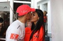 Lewis Hamilton shares the moment with his girlfriend