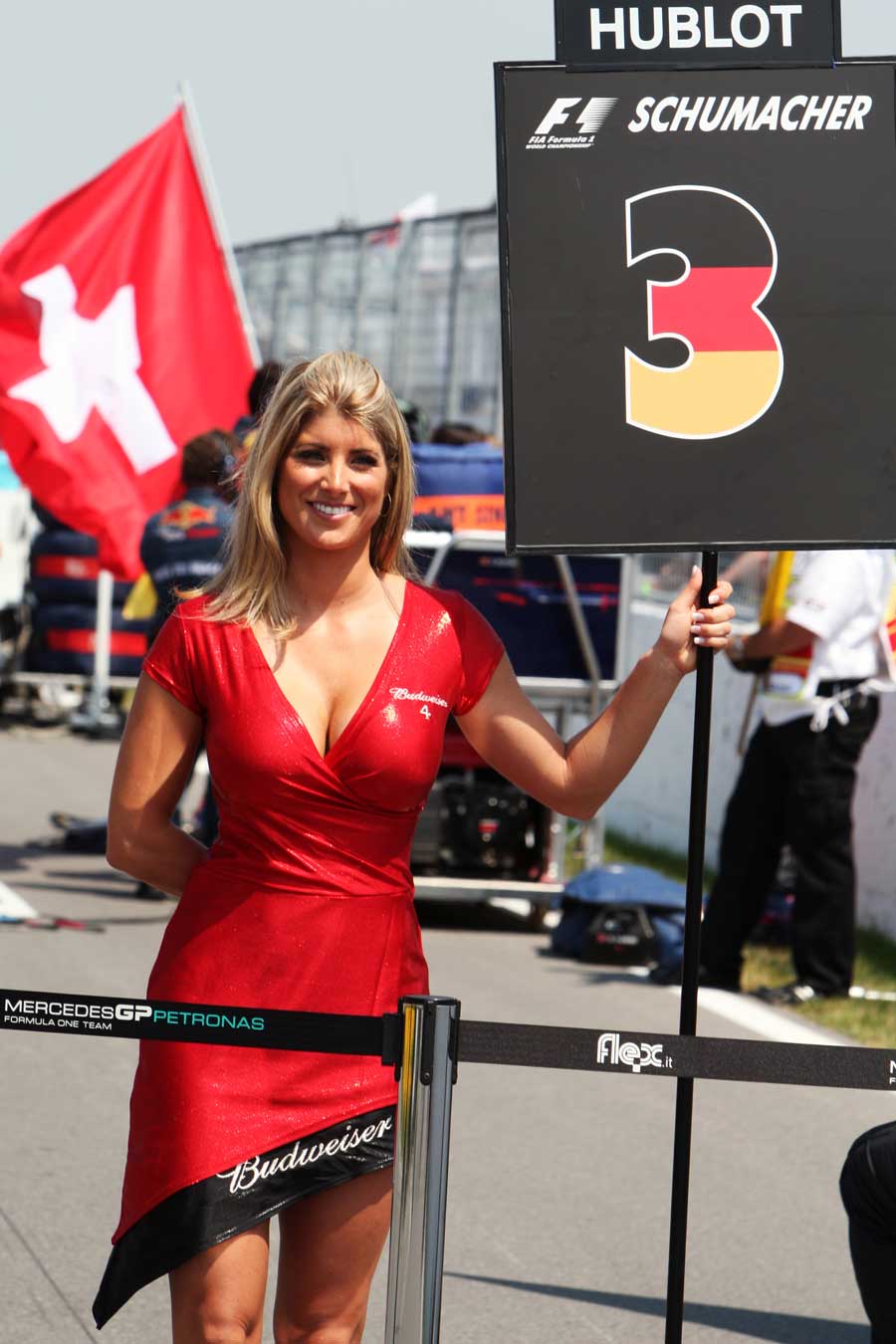 Michael Schumacher's grid girl on race day