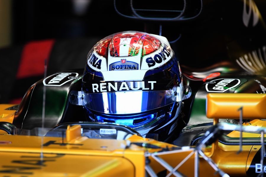 Nicholas Latifi sits in the Renault cockpit